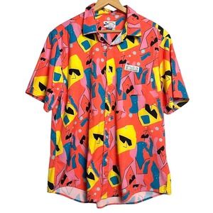 PSI Party Shirt‎ International Hawaiian Button Down Short Sleeve Men's XL (H-M5)